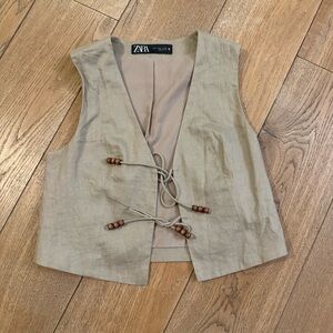 Zara Taupe Sleeveless Top
